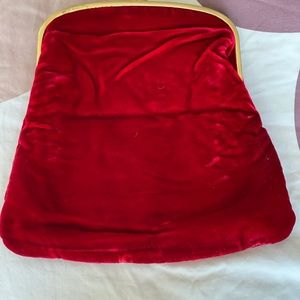 Red velvet vintage clutch